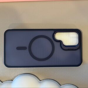 Navy Samsung Galaxy S24 FE Phone Case with MagSafe Compatibility and Kick Stand